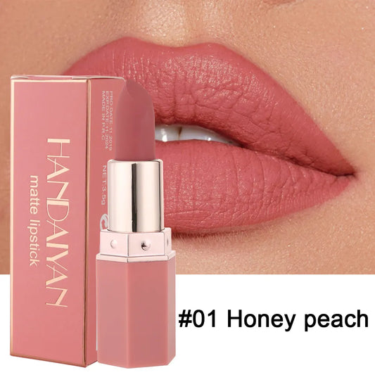 HANDAIYAN 6 Colors Matte Lipstick Beauty Lip Gloss LippenstiftTinted Balm 24 Hours Waterproof  Makeup