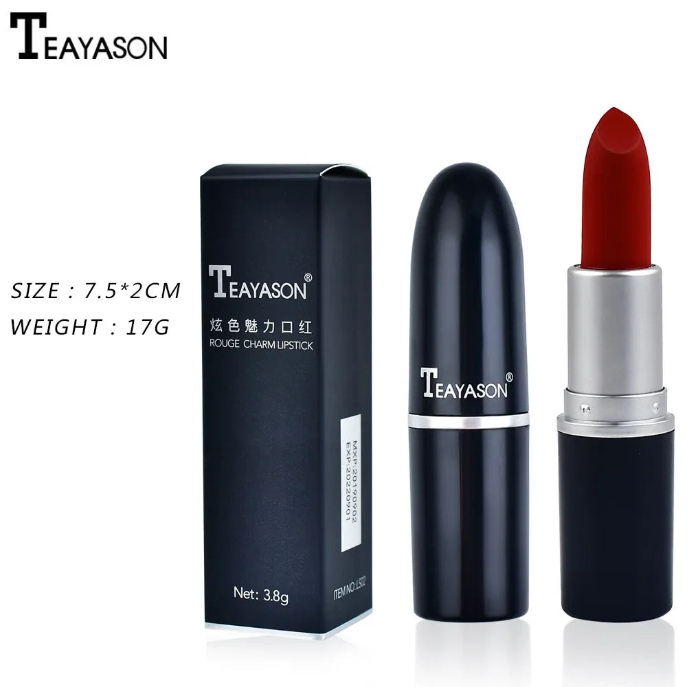 TEAYASON makeup Lipstick Matte Waterproof Velvet Lip Stick 10 Colors Sexy Red Brown Pigments Makeup Matte Lipsticks Beauty Lips