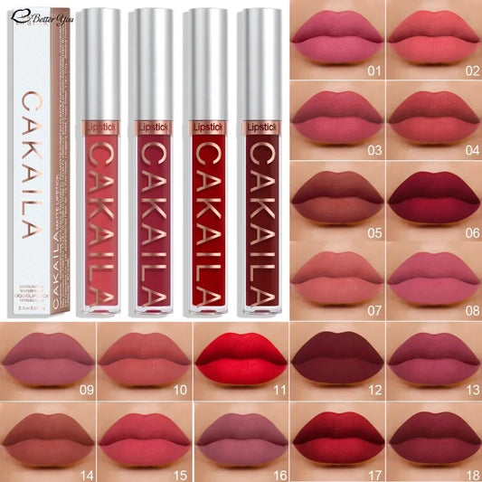 Korean 18 Colors Waterproof Liquid Lipsticks Lip Makeup Matte Velvet Lipstick Lip Gloss Cosmetic Nude Long Lasting Non-marking